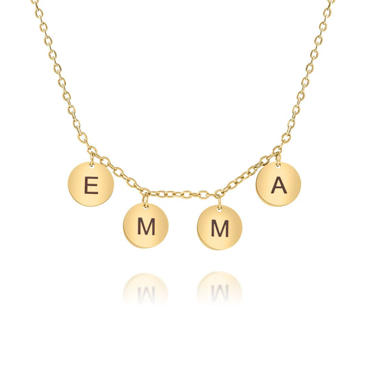 Personalized Necklace with Letter Medallions