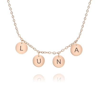 Personalized Necklace with Letter Medallions