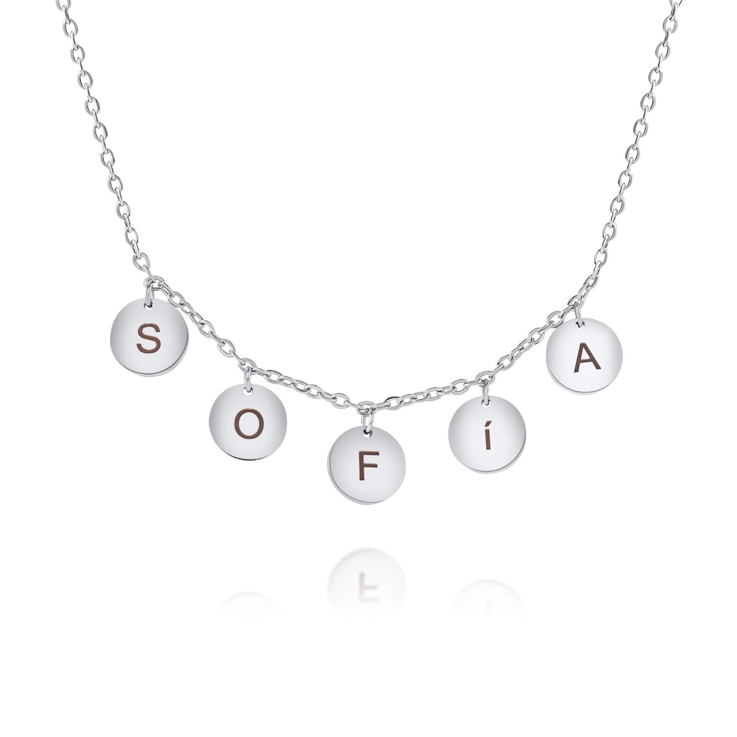 Personalized Necklace with Letter Medallions