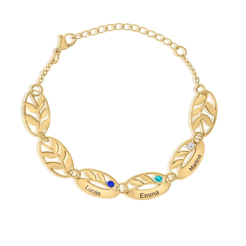 Bracelet Personnalisé à Feuilles Multiples