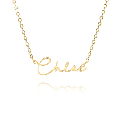 Horizontal Signature Name Necklace