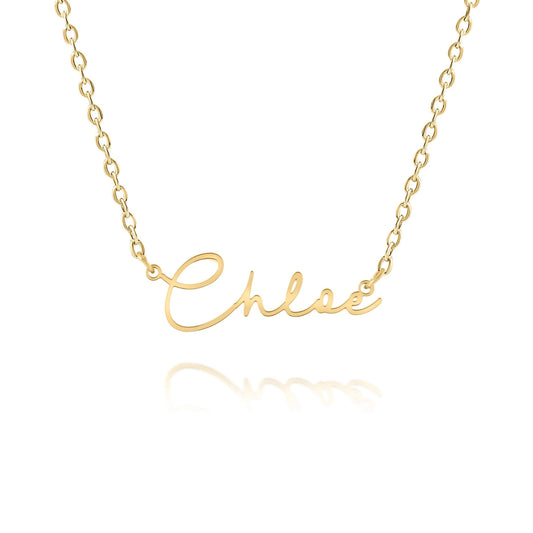 Horizontal Signature Name Necklace