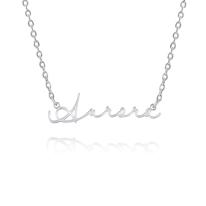 Horizontal Signature Name Necklace