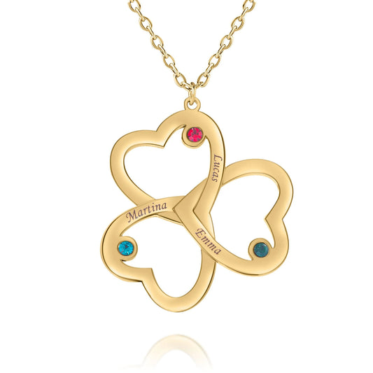 Personalized Heart Necklace with Name & Birthstone