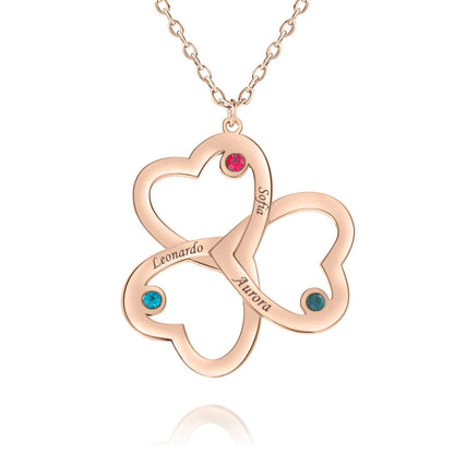 Personalized Heart Necklace with Name & Birthstone