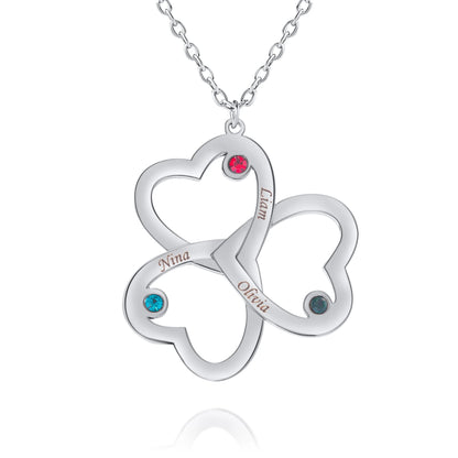 Personalized Heart Necklace with Name & Birthstone