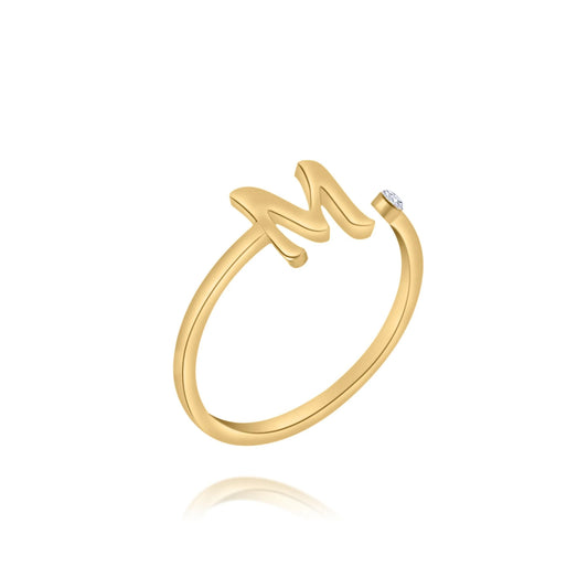 Personalized Ring with Initial & Birthstone