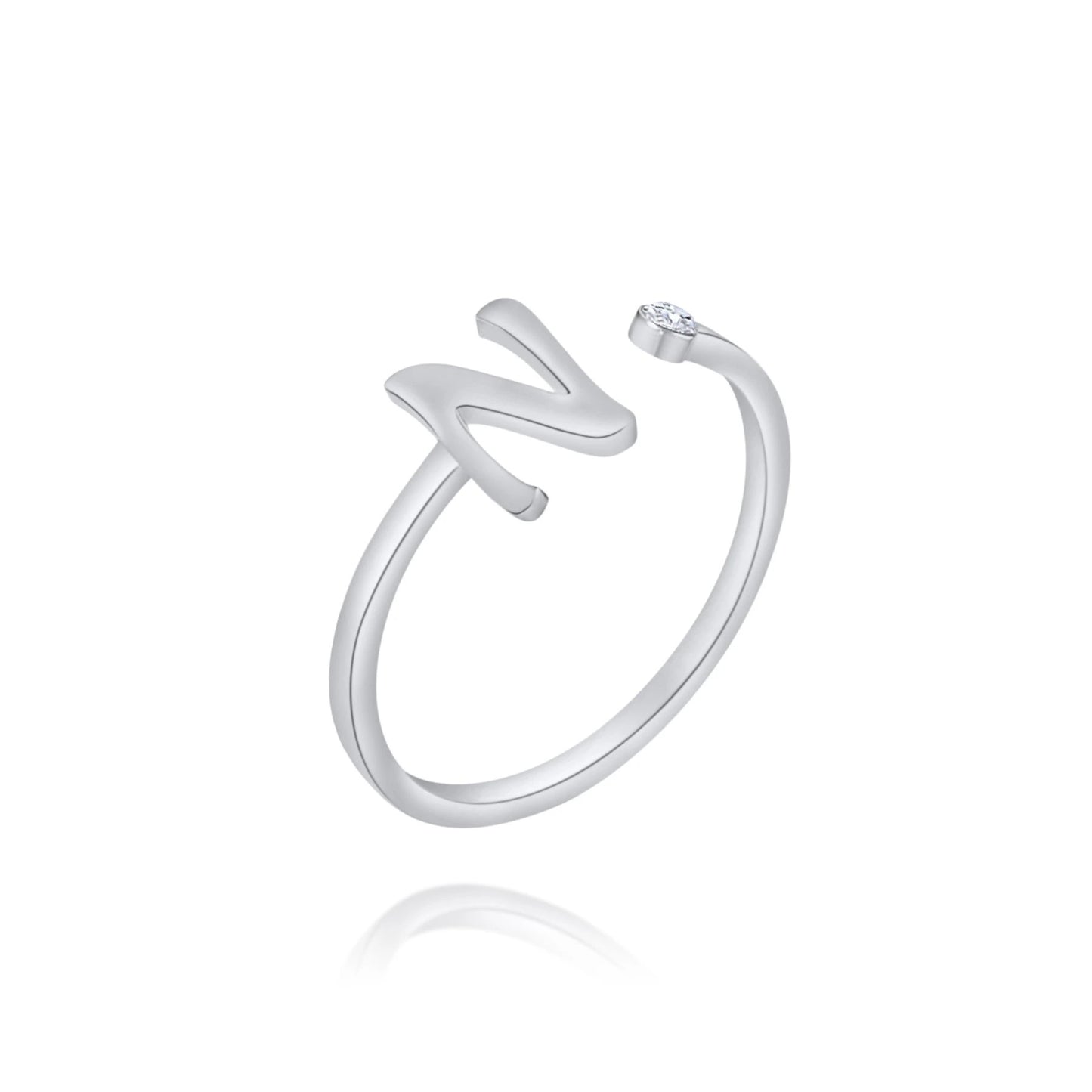 Personalized Ring with Initial & Birthstone