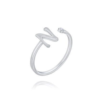 Personalized Ring with Initial & Birthstone