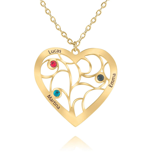 Heart Necklace with Birthstone