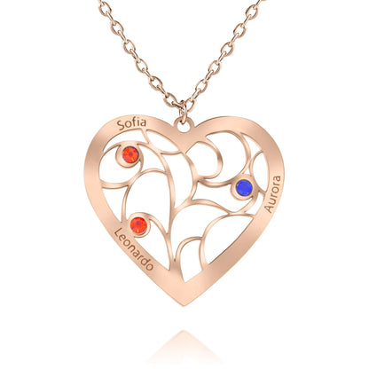 Heart Necklace with Birthstone