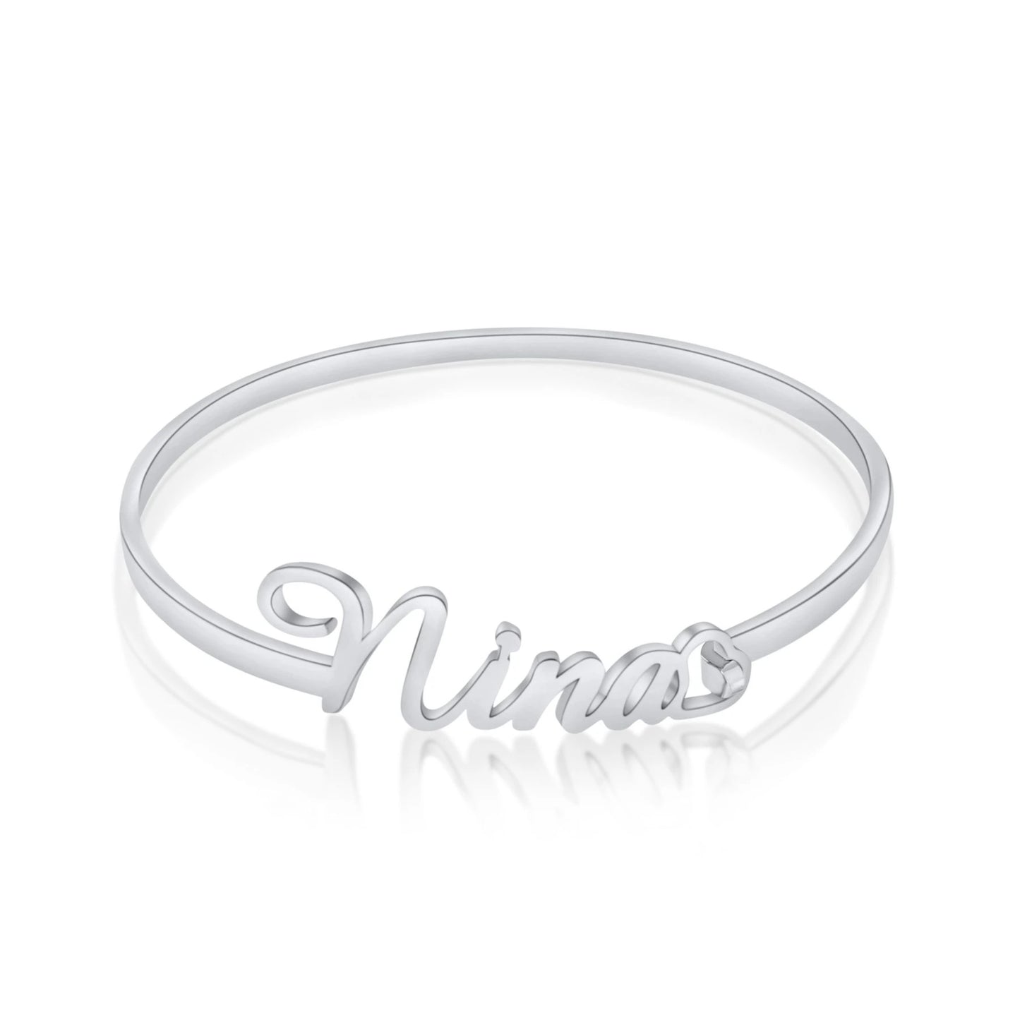Personalized Bangle Bracelet with Clasp