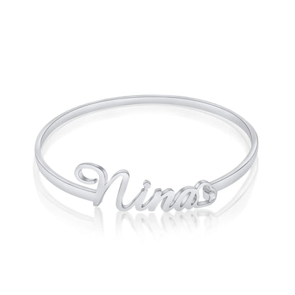 Personalized Bangle Bracelet with Clasp