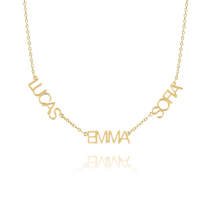 Personalized Uppercase Multi-Name Necklace