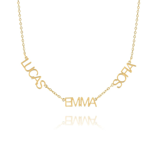 Personalized Uppercase Multi-Name Necklace