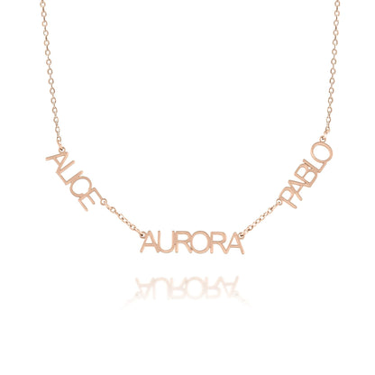 Personalized Uppercase Multi-Name Necklace