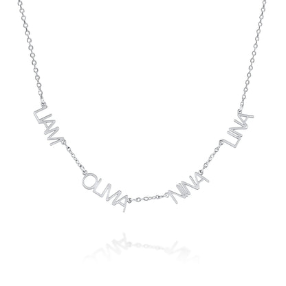 Personalized Uppercase Multi-Name Necklace