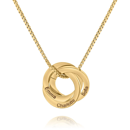 Personalized Interlocking Rings Necklace