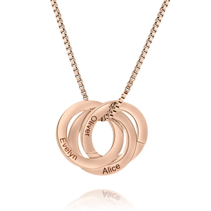 Personalized Interlocking Rings Necklace