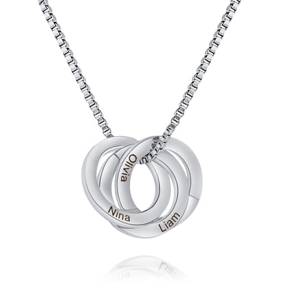 Personalized Interlocking Rings Necklace