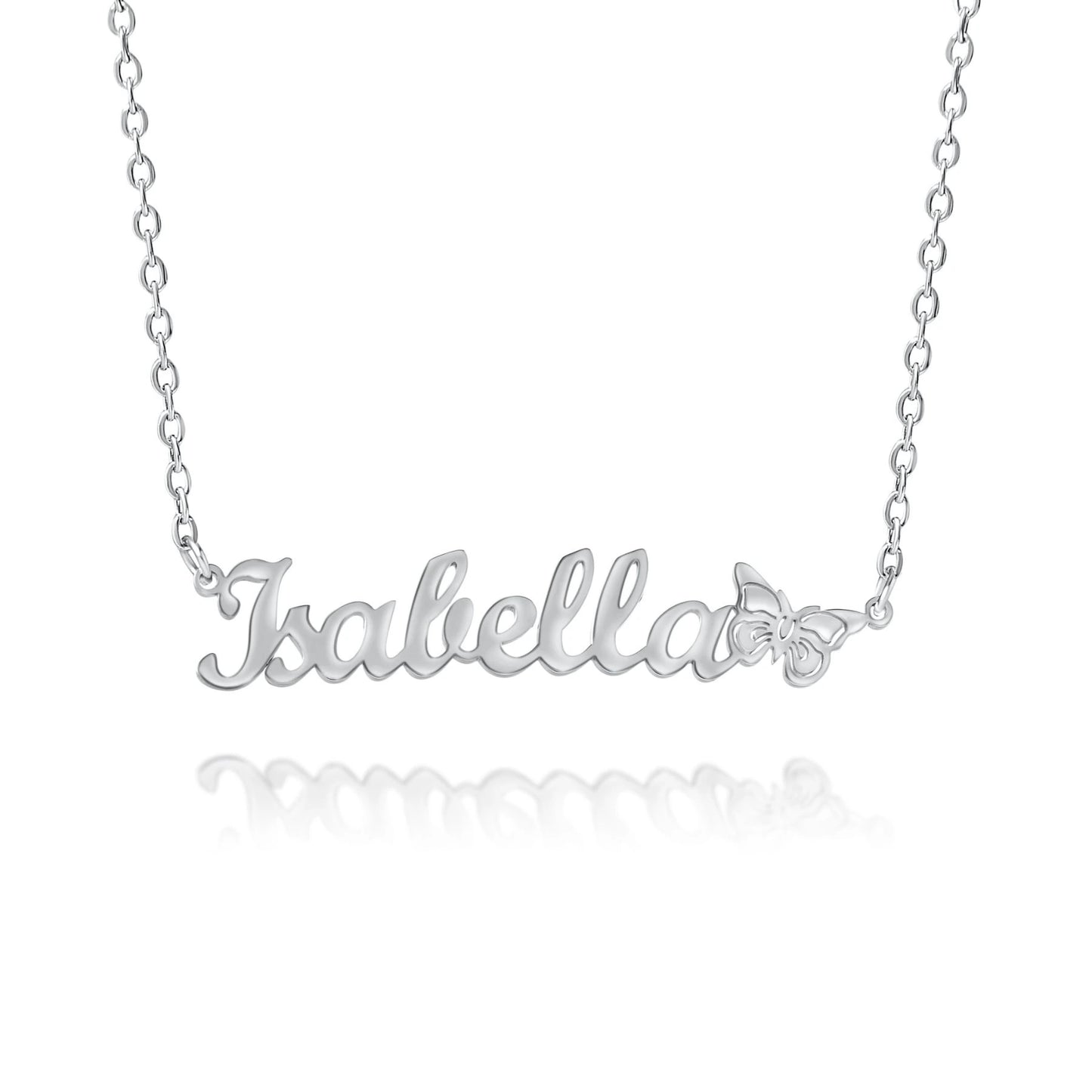 Collar con Nombre y Mariposa Personalizado
