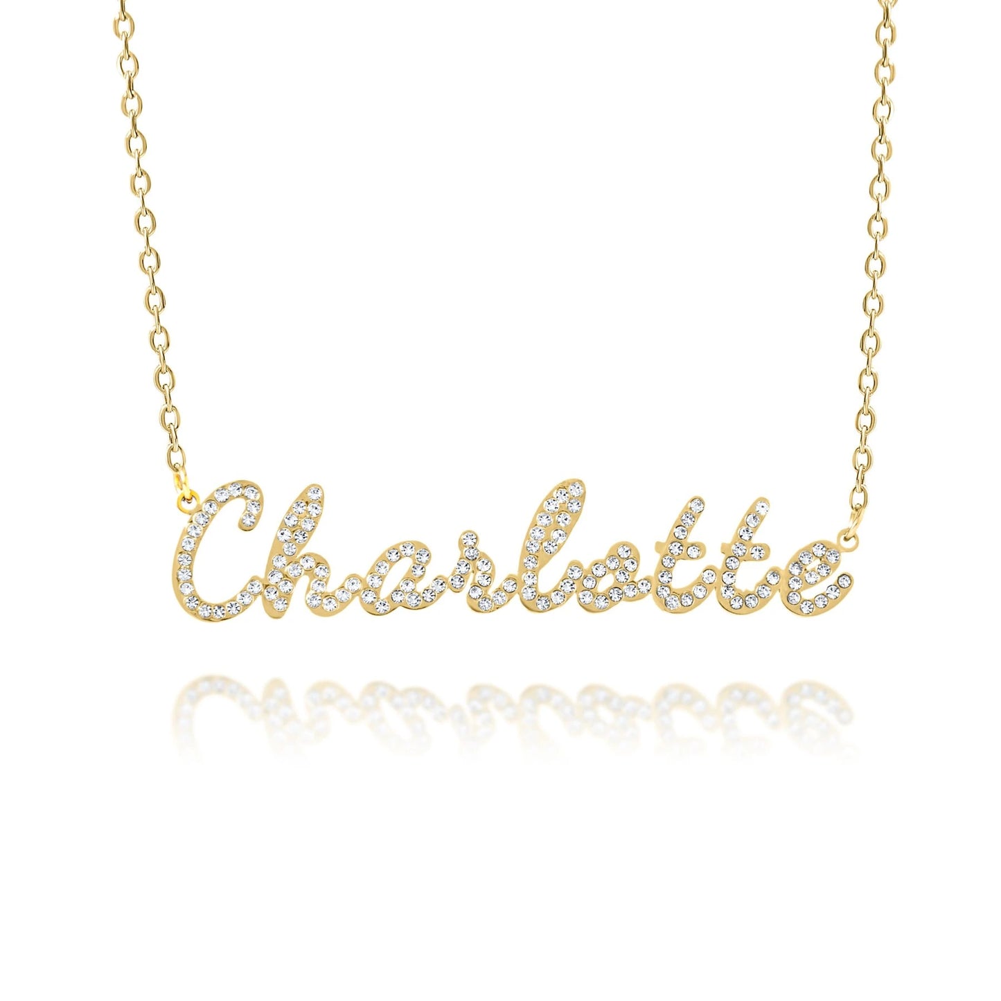 Sparkling Name Necklace with Rhinestones