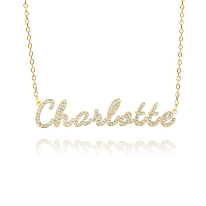 Sparkling Name Necklace with Rhinestones