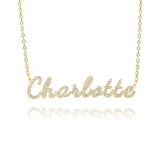 Sparkling Name Necklace with Rhinestones