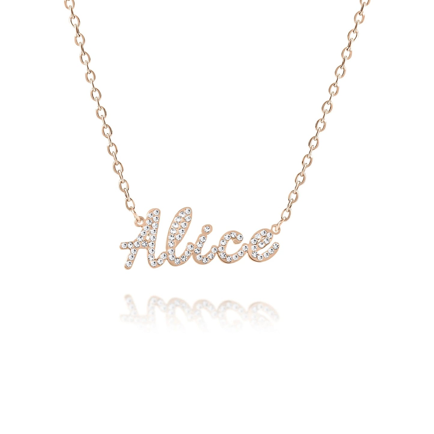 Sparkling Name Necklace with Rhinestones