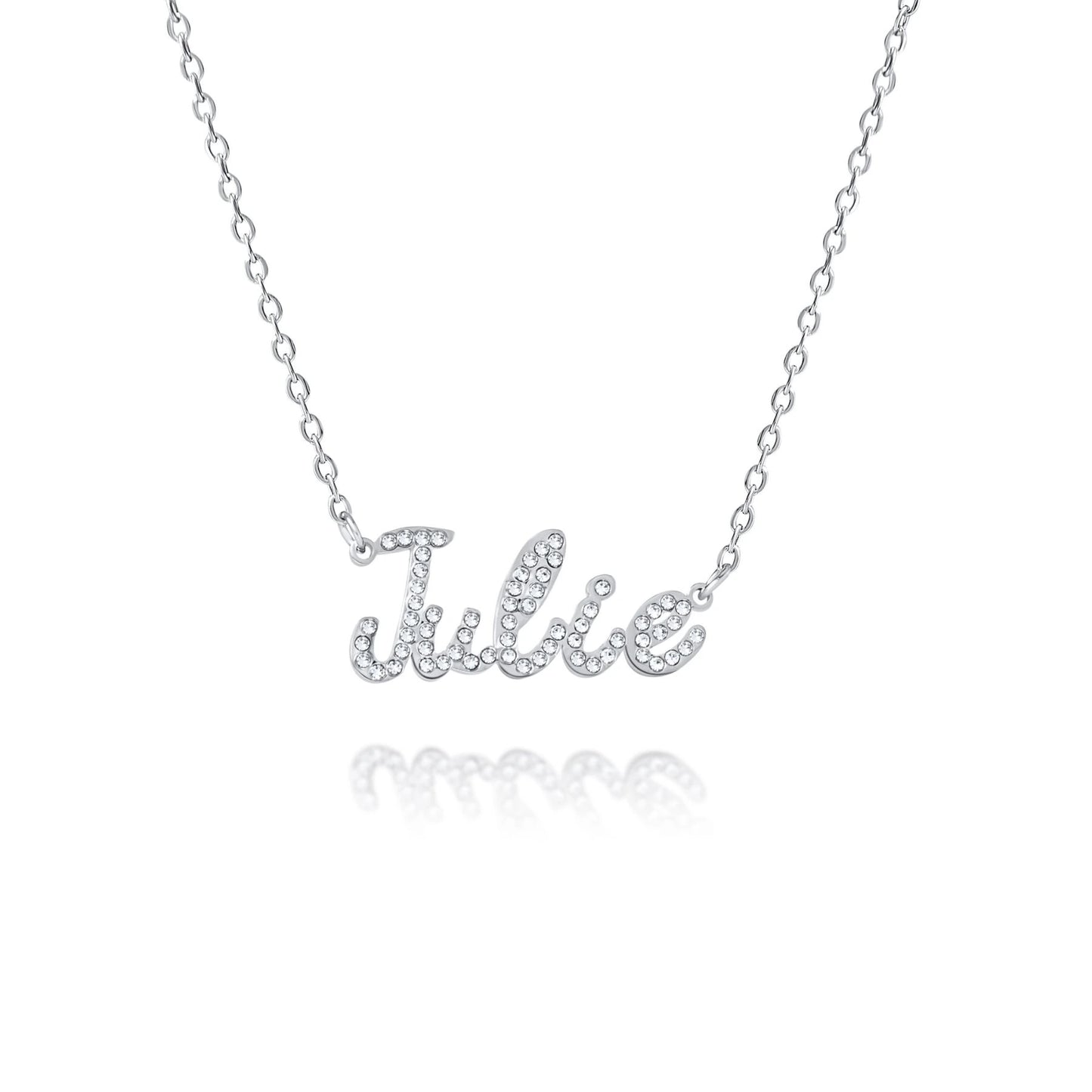 Sparkling Name Necklace with Rhinestones