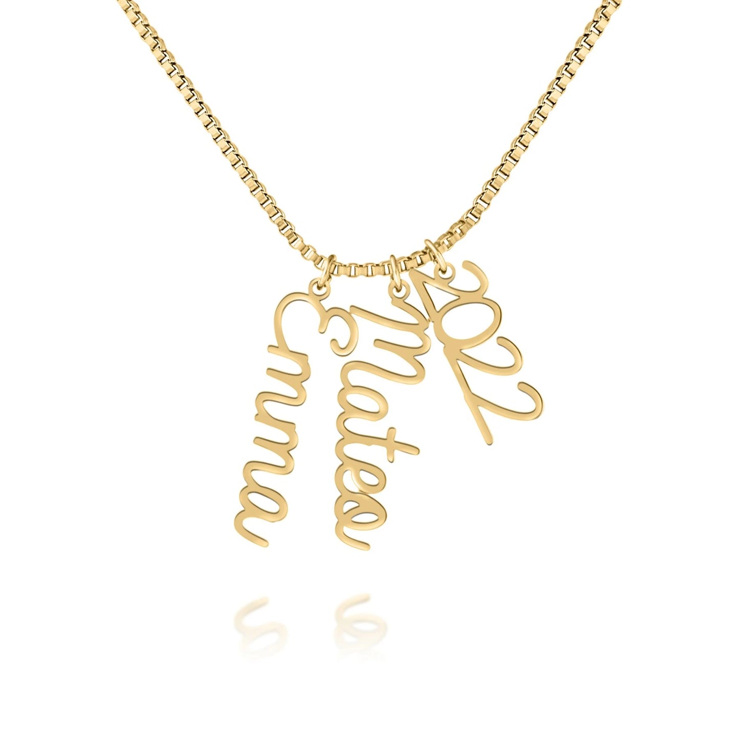 Vertical Cursive Name Necklace