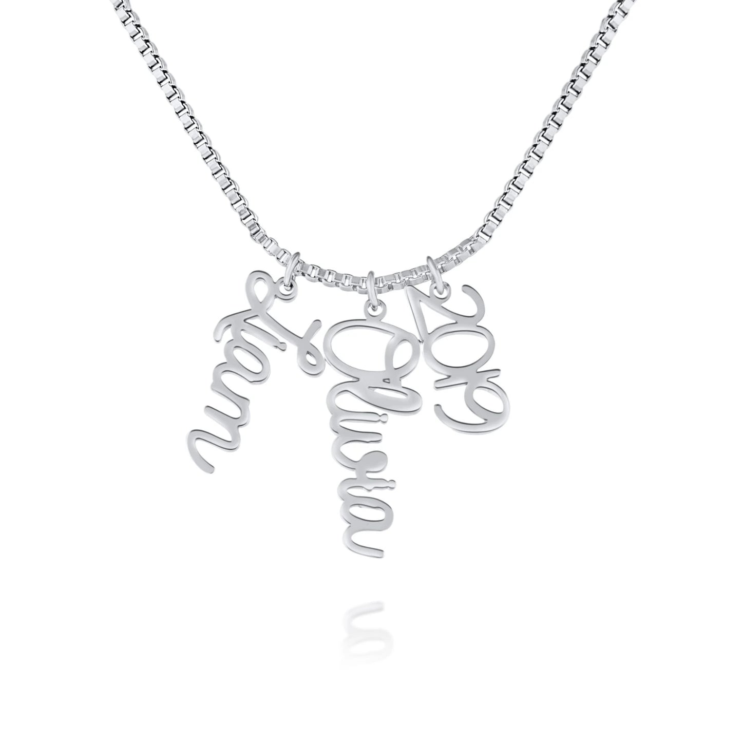 Vertical Cursive Name Necklace