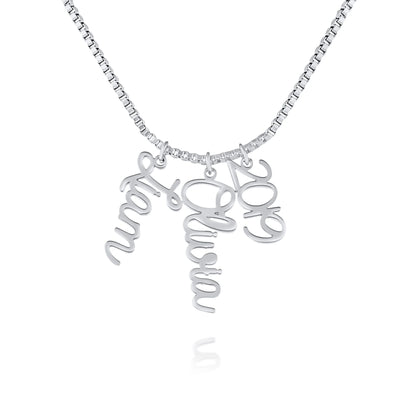 Vertical Cursive Name Necklace