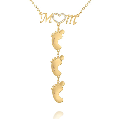 Personalized Pendant Necklace with Baby Footprint