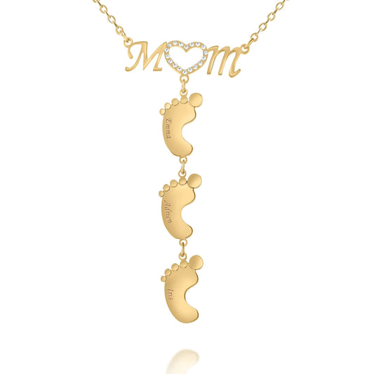 Personalized Pendant Necklace with Baby Footprint