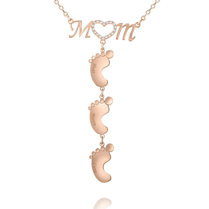 Personalized Pendant Necklace with Baby Footprint