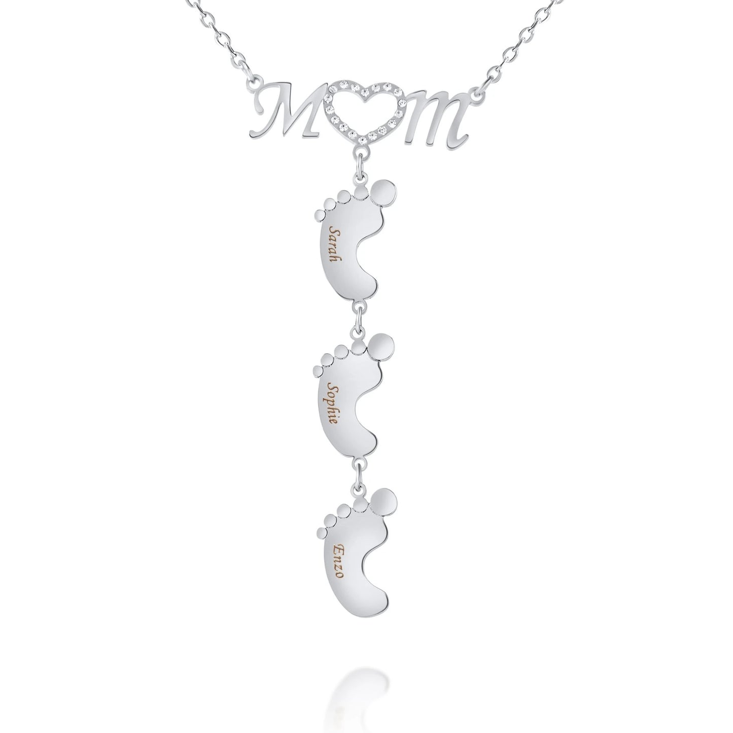 Personalized Pendant Necklace with Baby Footprint
