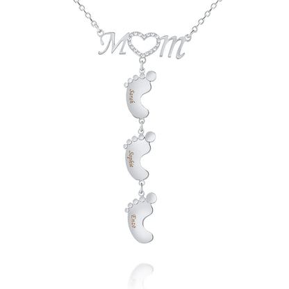 Personalized Pendant Necklace with Baby Footprint