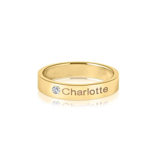 Name Birthstone Diamond Ring