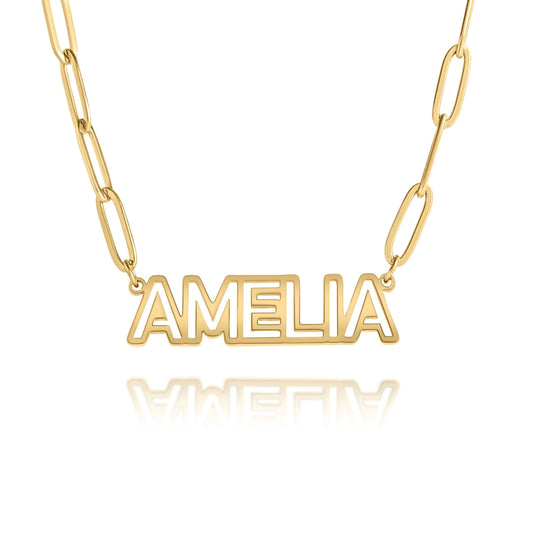 Cut-Out Uppercase Name Necklace