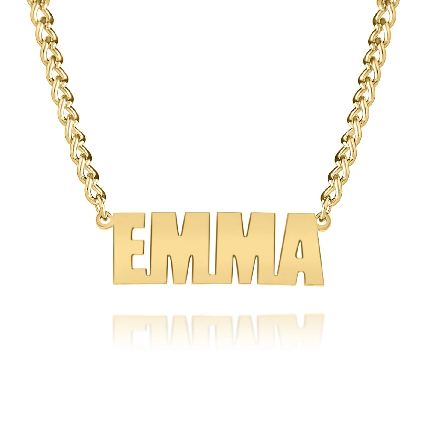 Personalized Name Necklace with Bold Chain