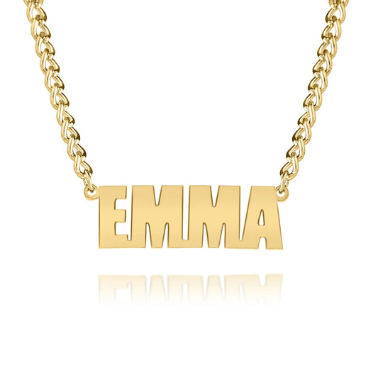 Personalized Name Necklace with Bold Chain