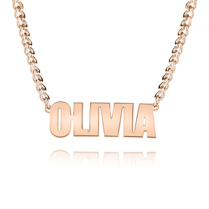 Personalized Name Necklace with Bold Chain