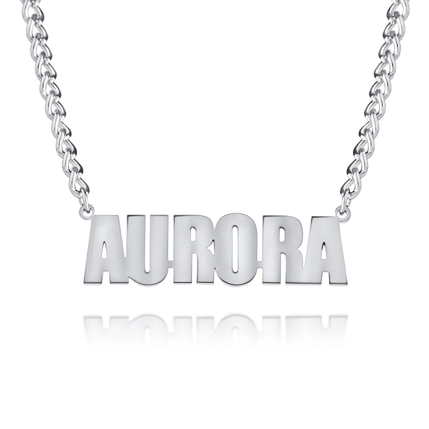 Personalized Name Necklace with Bold Chain