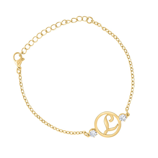 Personalized Initial & Stone Bracelet