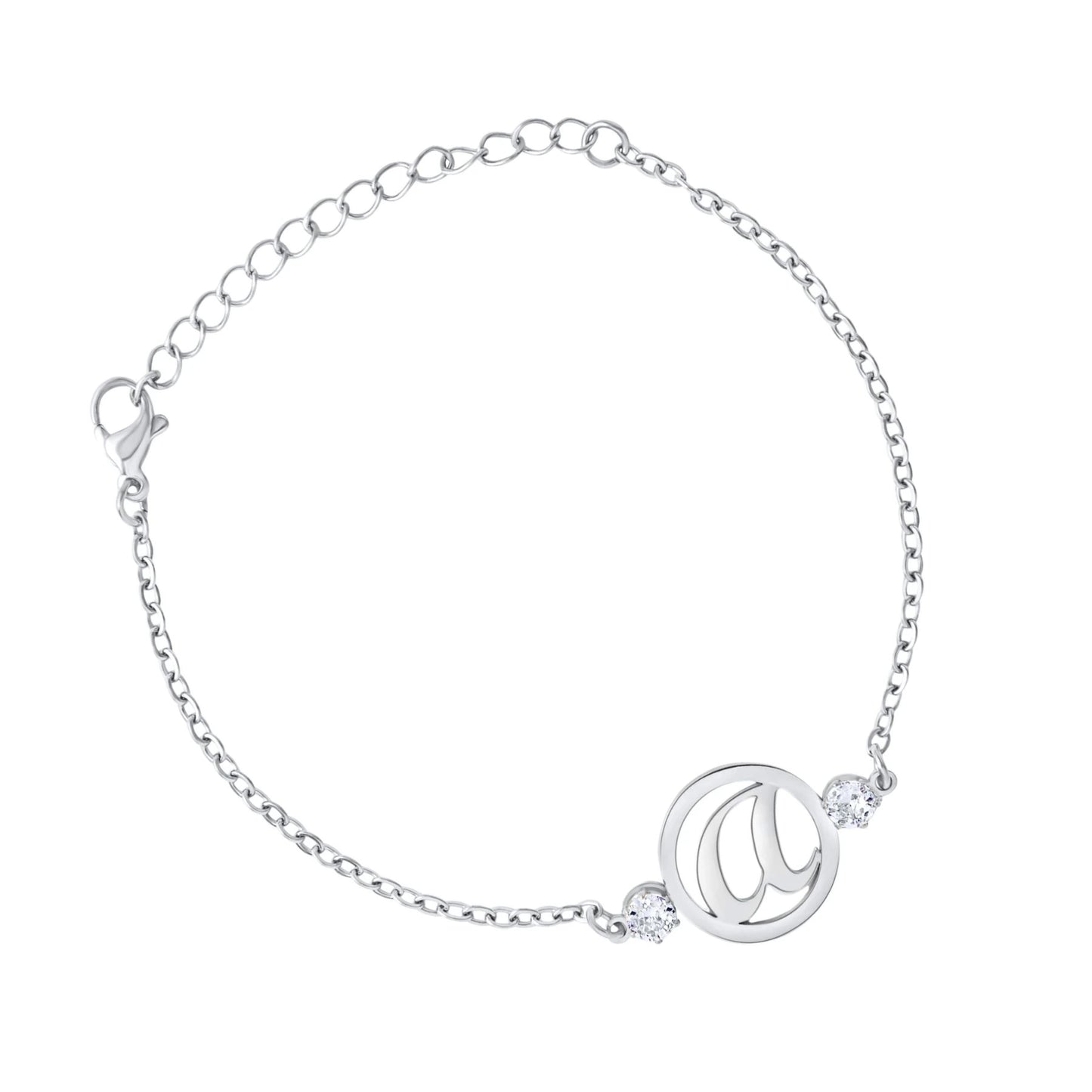 Personalized Initial & Stone Bracelet