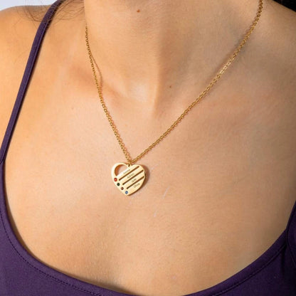 Collier Coeur Personnalisé avec Pierre de Naissance