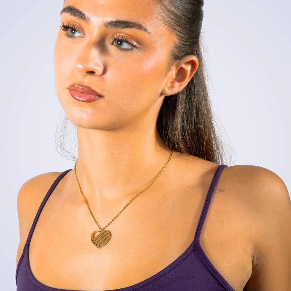 Collier Coeur Personnalisé avec Pierre de Naissance