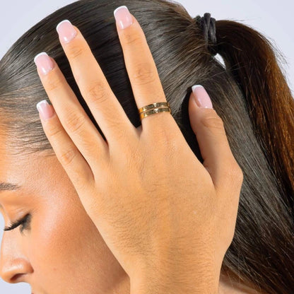 Bague Ouverte Personnalisée avec Deux Prénoms