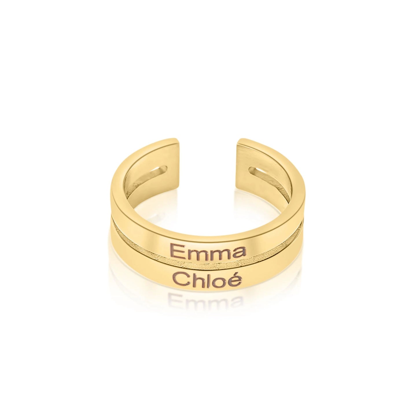 Personalized Open Two-Name Ring